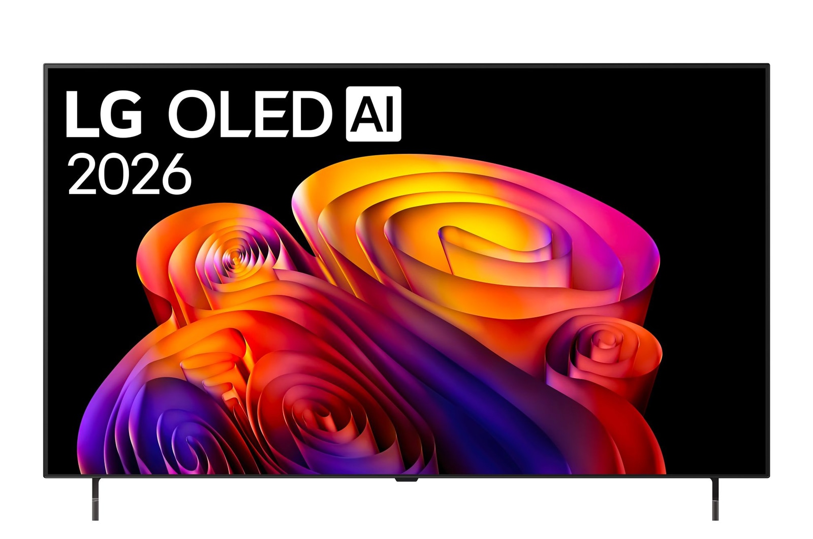 Vista frontale di TV 55 pollici LG OLED AI B6E 4K Smart TV 2026 OLED55B6ELC